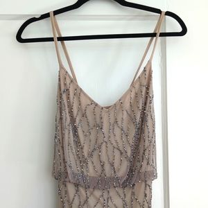 Beaded embroidered gown Adrianna papell size 4
